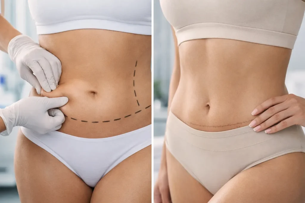 Lipoaspiração versus abdominoplastia: qual escolher?